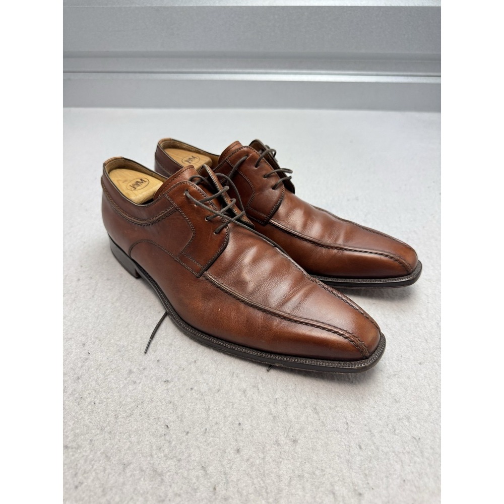 Magnanni Shoes Mens Size 11 Brown Leather Derby Square Toe Dress Spain EU44.5